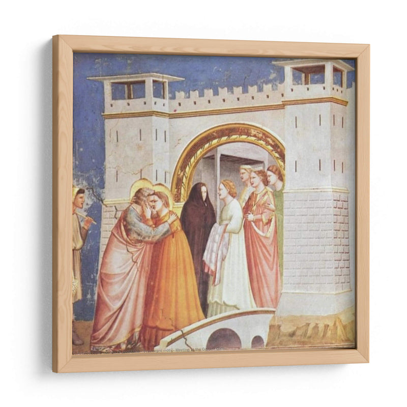 Joaquín y Ana se encuentran ante la Puerta Dorada - Giotto | Cuadro decorativo de Canvas Lab