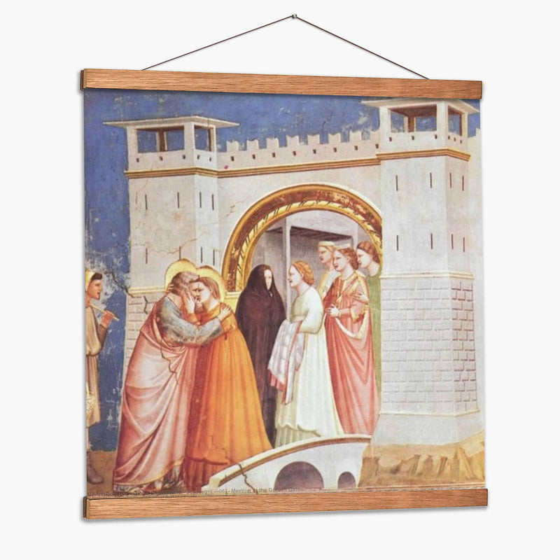 Joaquín y Ana se encuentran ante la Puerta Dorada - Giotto | Cuadro decorativo de Canvas Lab