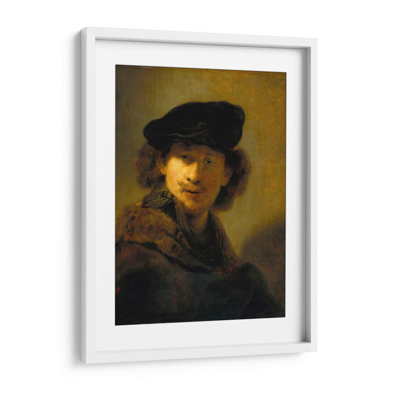 Autorretrato con boina de terciopelo - Rembrandt van Rijn | Cuadro decorativo de Canvas Lab