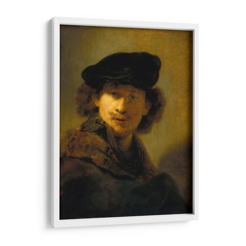 Autorretrato con boina de terciopelo - Rembrandt van Rijn | Cuadro decorativo de Canvas Lab