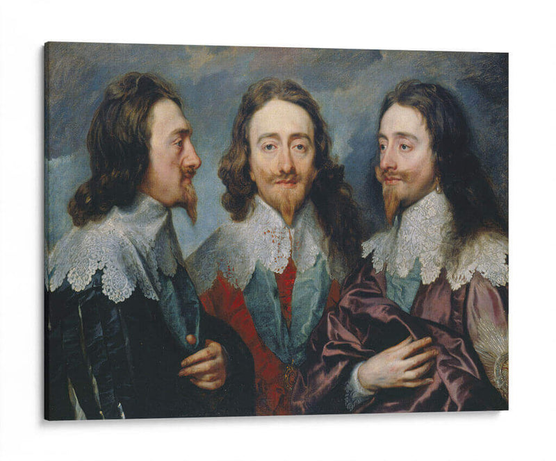 Carlos I en tres posiciones - Anton van Dyck | Cuadro decorativo de Canvas Lab