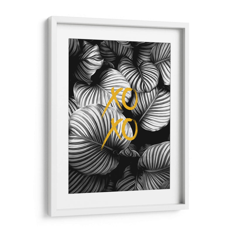 Xoxo Hojas Blancas y Negras - Alemi | Cuadro decorativo de Canvas Lab
