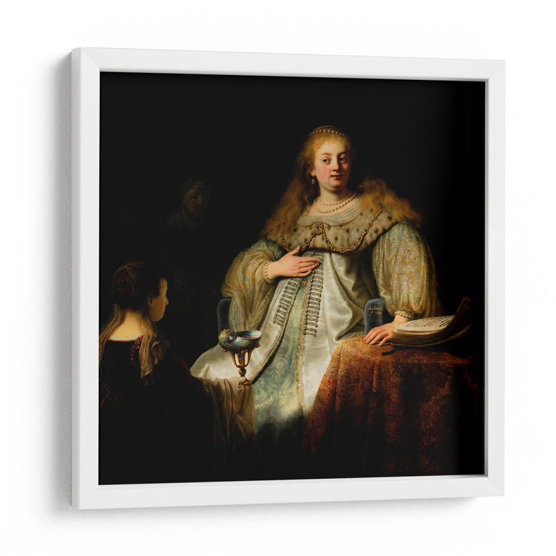 Judit en el banquete de Holofernes - Rembrandt van Rijn | Cuadro decorativo de Canvas Lab