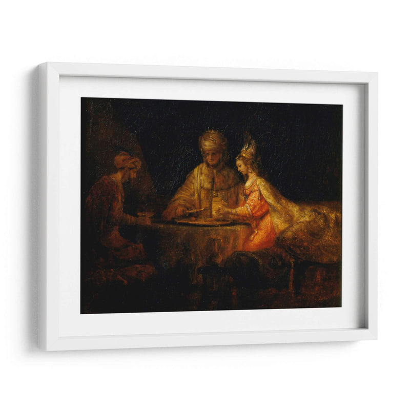 Asuero y Hamán en la fiesta de Ester - Rembrandt van Rijn | Cuadro decorativo de Canvas Lab