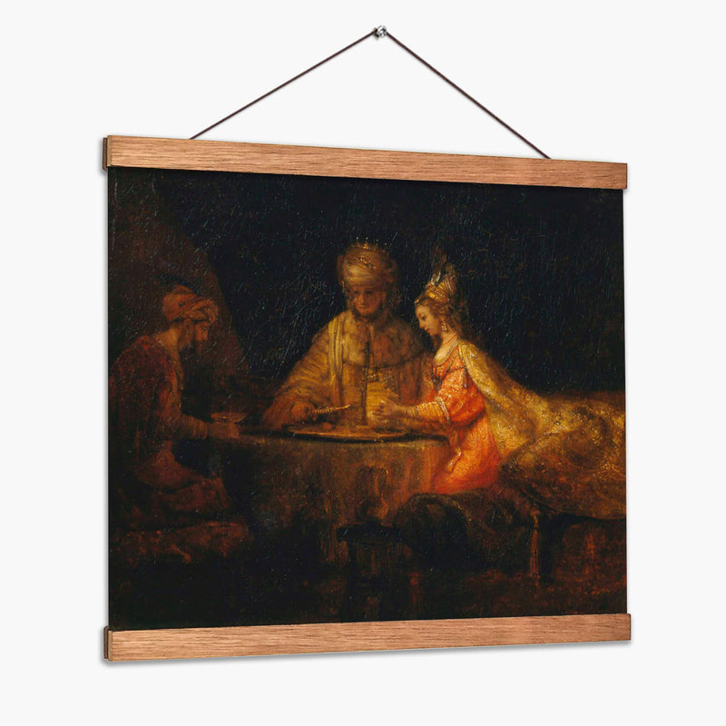 Asuero y Hamán en la fiesta de Ester - Rembrandt van Rijn | Cuadro decorativo de Canvas Lab