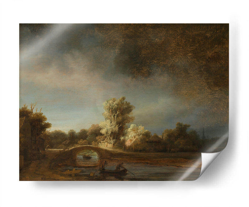 El puente de piedra - Rembrandt van Rijn | Cuadro decorativo de Canvas Lab