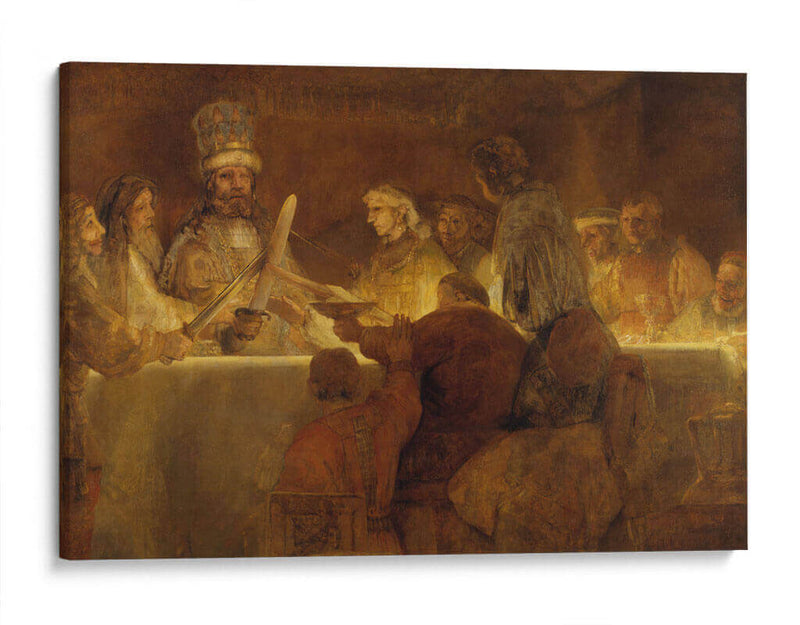 La conspiración de los bátavos bajo Claudio Civilis - Rembrandt van Rijn | Cuadro decorativo de Canvas Lab