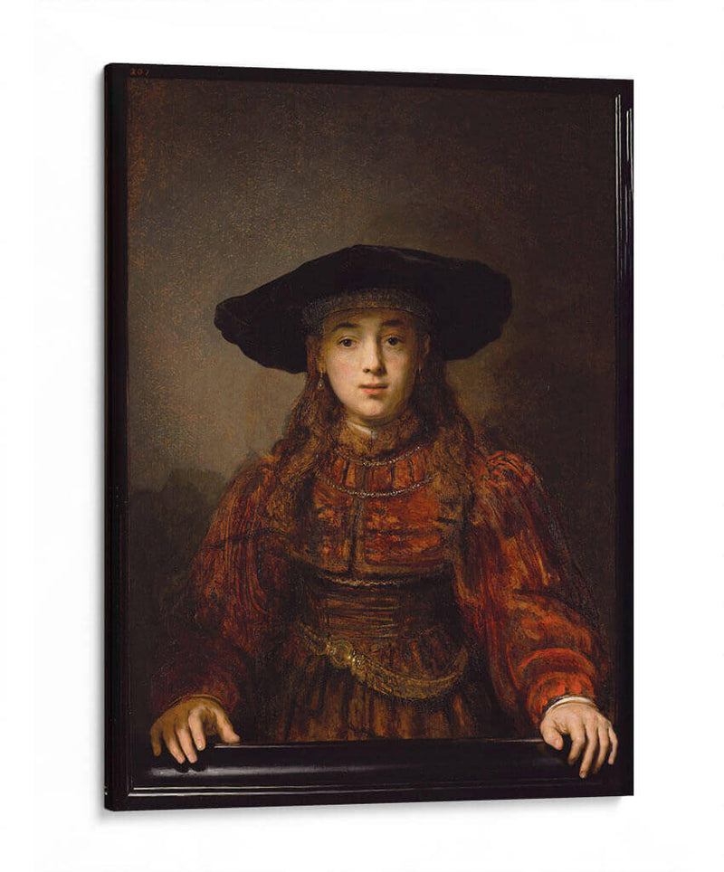 Niña en un marco - Rembrandt van Rijn | Cuadro decorativo de Canvas Lab