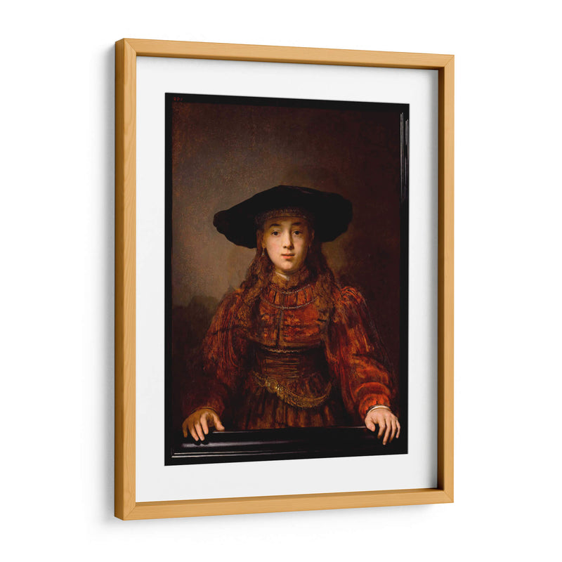 Niña en un marco - Rembrandt van Rijn | Cuadro decorativo de Canvas Lab