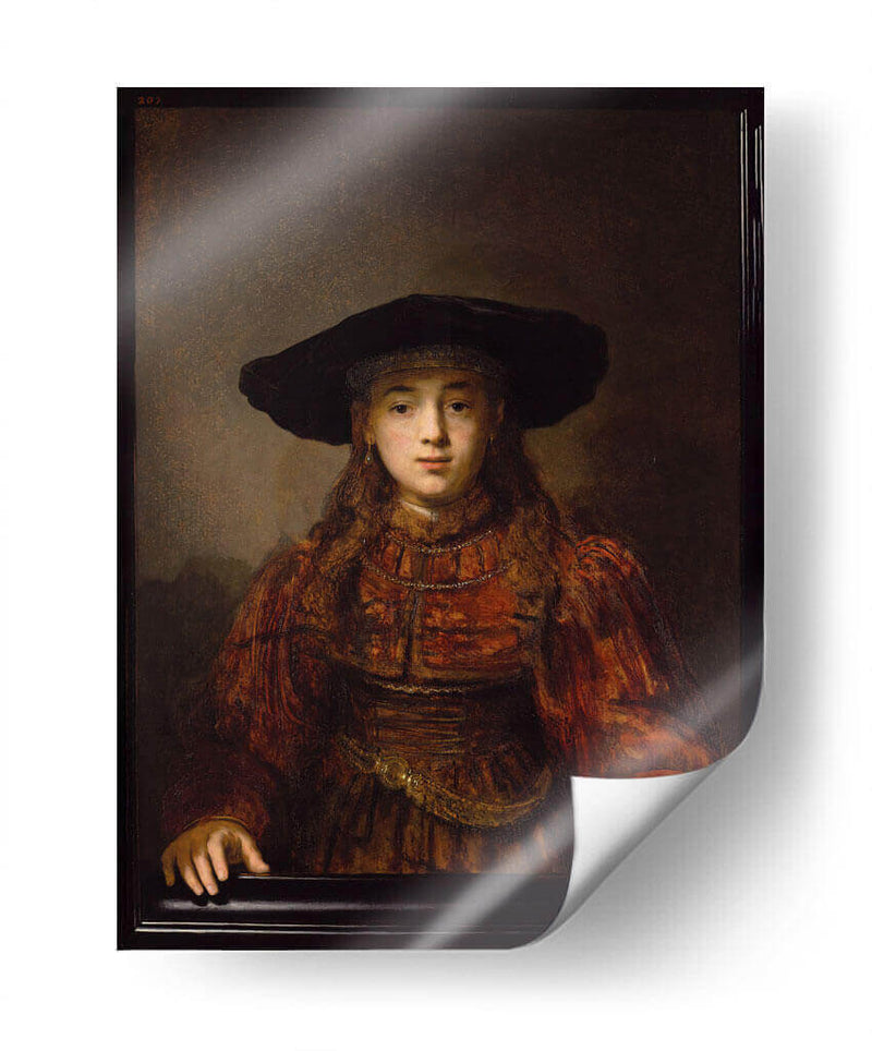 Niña en un marco - Rembrandt van Rijn | Cuadro decorativo de Canvas Lab