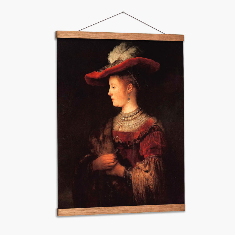 Retrato de Saskia van Uylenburgh con sombrero - Rembrandt van Rijn | Cuadro decorativo de Canvas Lab