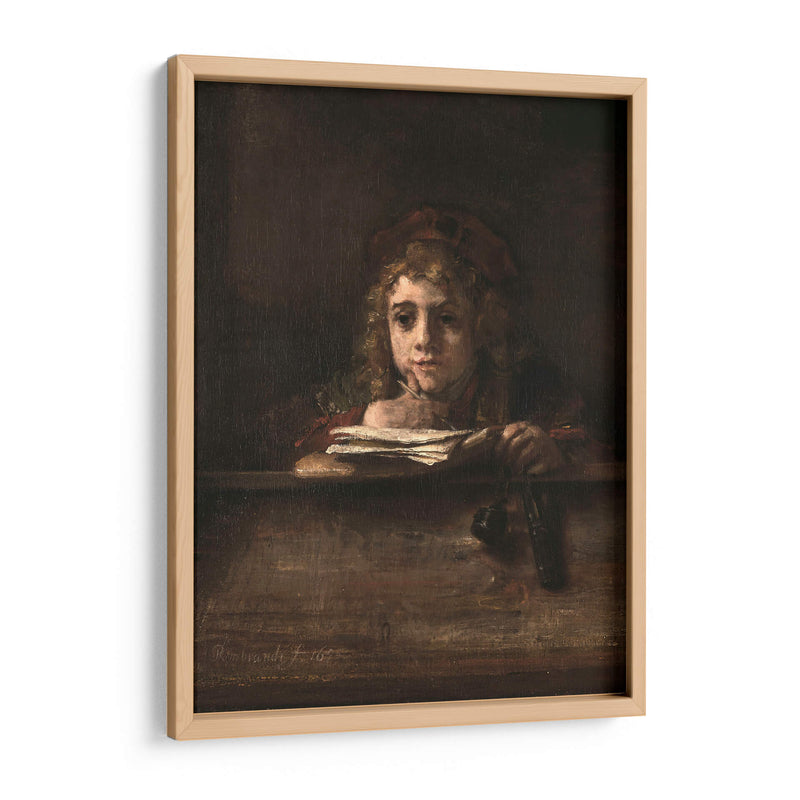 Titus en su escritorio - Rembrandt van Rijn | Cuadro decorativo de Canvas Lab