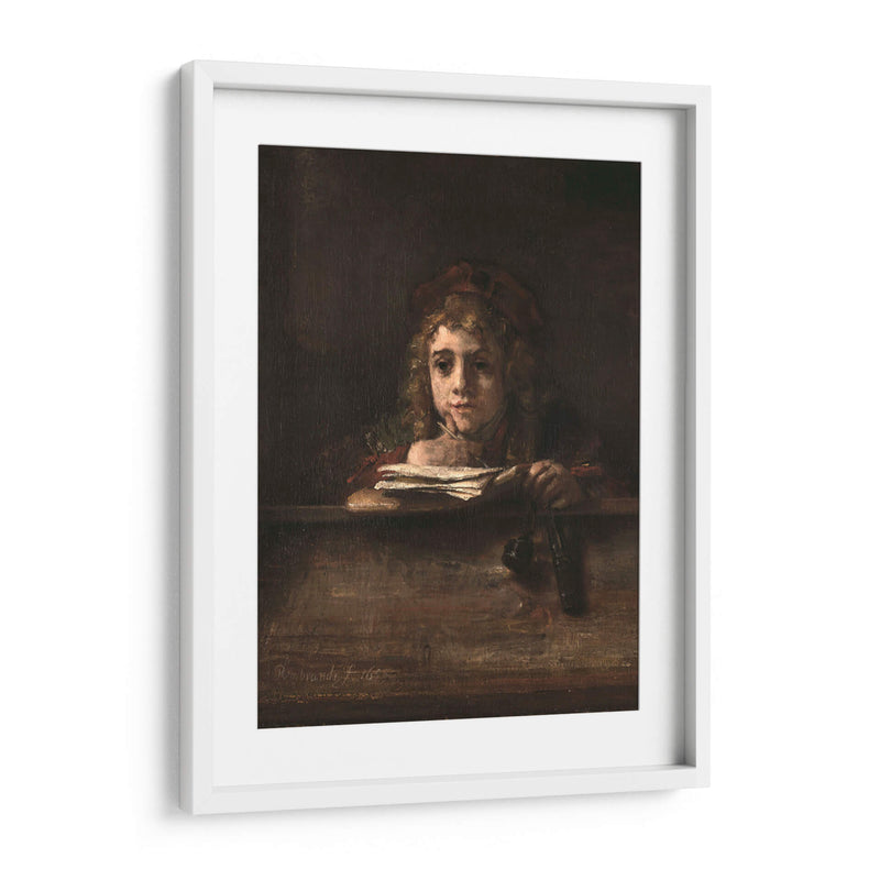 Titus en su escritorio - Rembrandt van Rijn | Cuadro decorativo de Canvas Lab