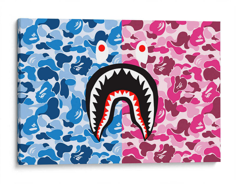 Bape Shark Blue-Pink | Cuadro decorativo de Canvas Lab