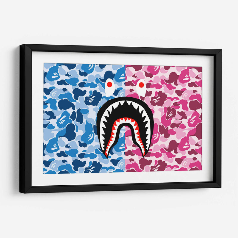 Bape Shark Blue-Pink | Cuadro decorativo de Canvas Lab