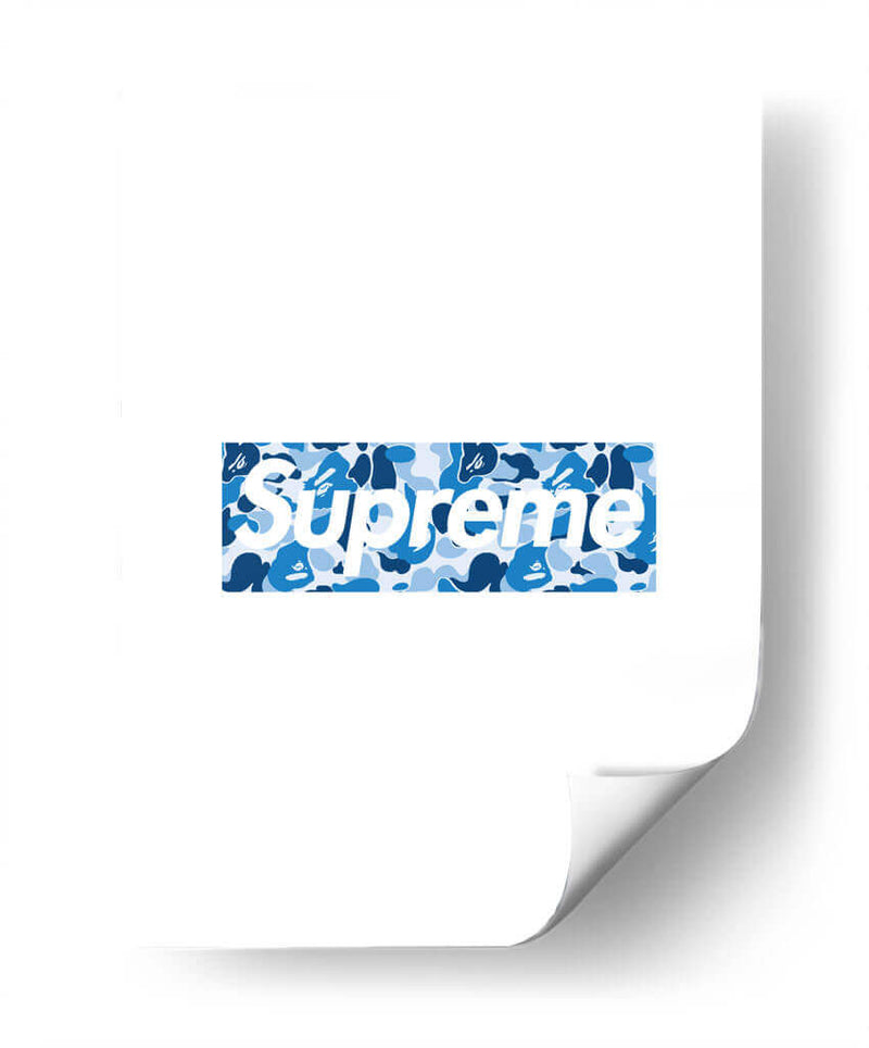 Bape X Sup Blue Box Logo | Cuadro decorativo de Canvas Lab