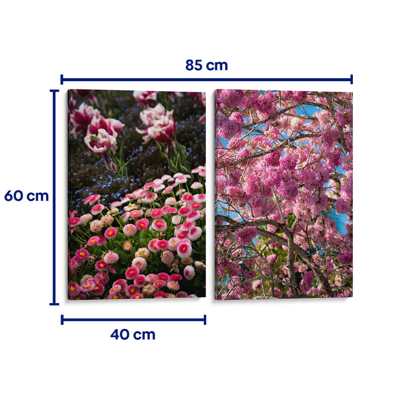 Flores rosas - Set de 2 - PhotoVicz - Cuadro decorativo | Canvas Lab