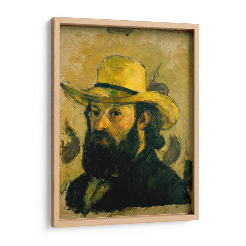 Autorretrato con sombrero de paja - Paul Cézanne | Cuadro decorativo de Canvas Lab