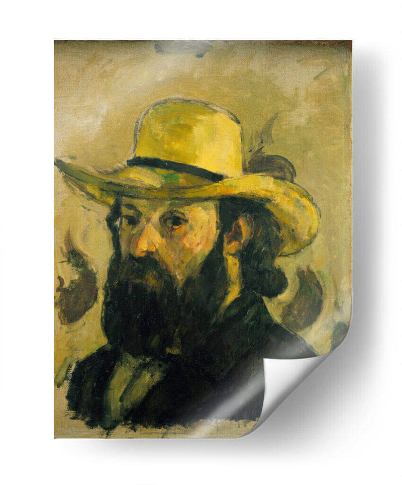 Autorretrato con sombrero de paja - Paul Cézanne | Cuadro decorativo de Canvas Lab