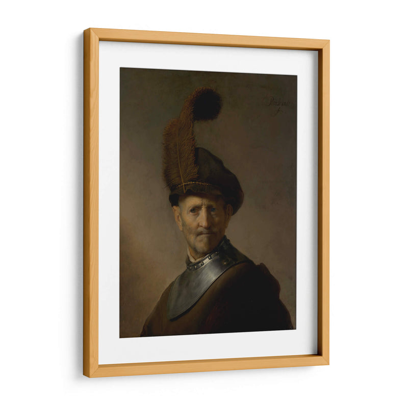 Hombre viejo en traje militar - Rembrandt van Rijn | Cuadro decorativo de Canvas Lab