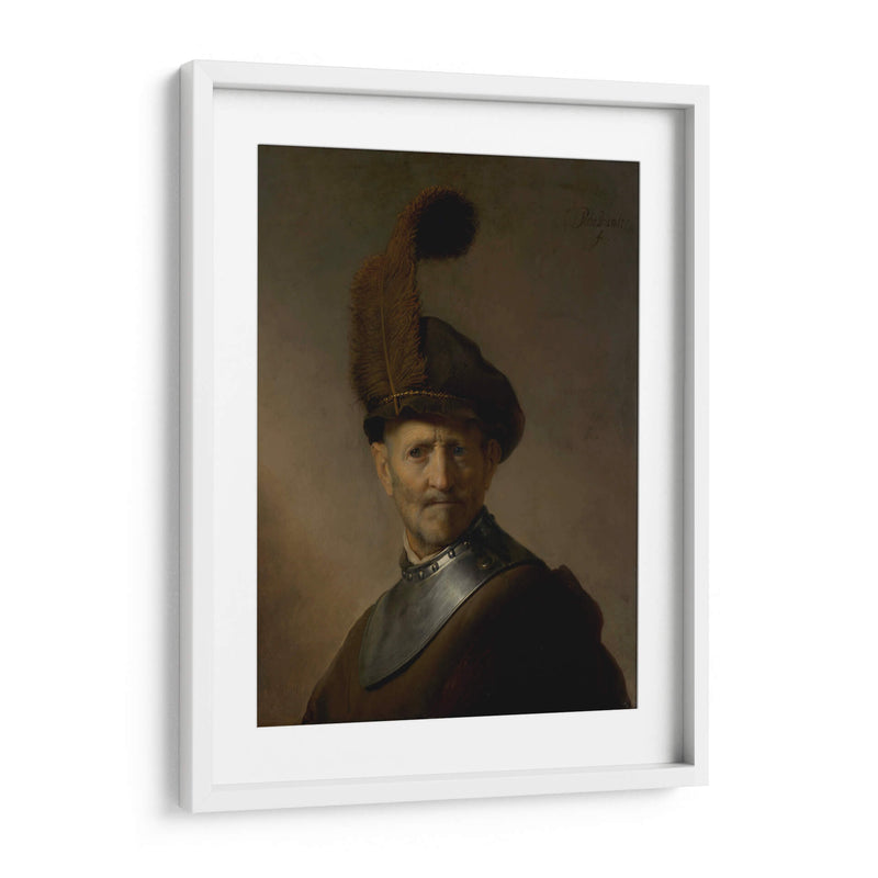 Hombre viejo en traje militar - Rembrandt van Rijn | Cuadro decorativo de Canvas Lab