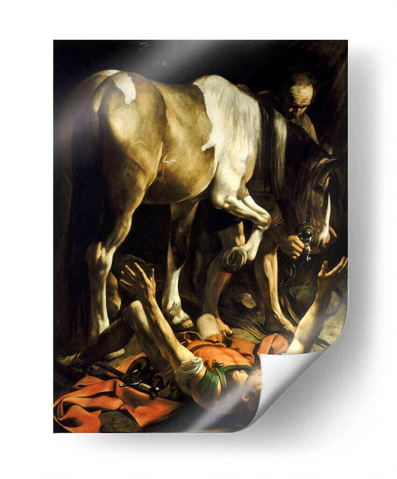 La conversión en el camino de Damasco - Caravaggio | Cuadro decorativo de Canvas Lab