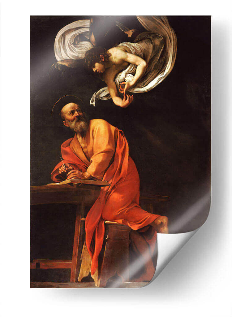 La inspiración de san Mateo - Caravaggio | Cuadro decorativo de Canvas Lab