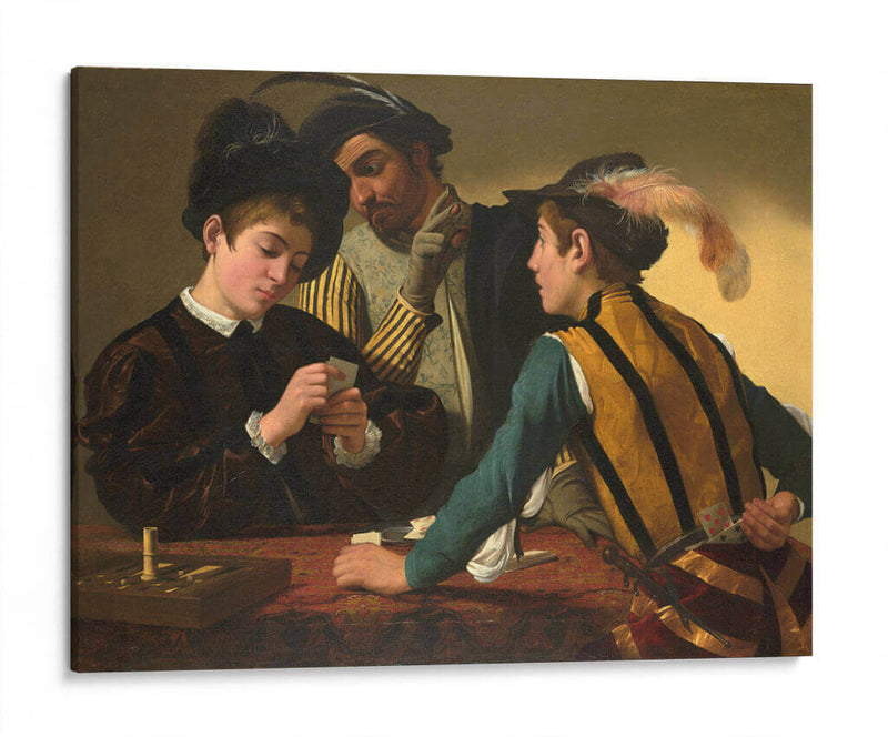 Los jugadores de cartas - Caravaggio | Cuadro decorativo de Canvas Lab