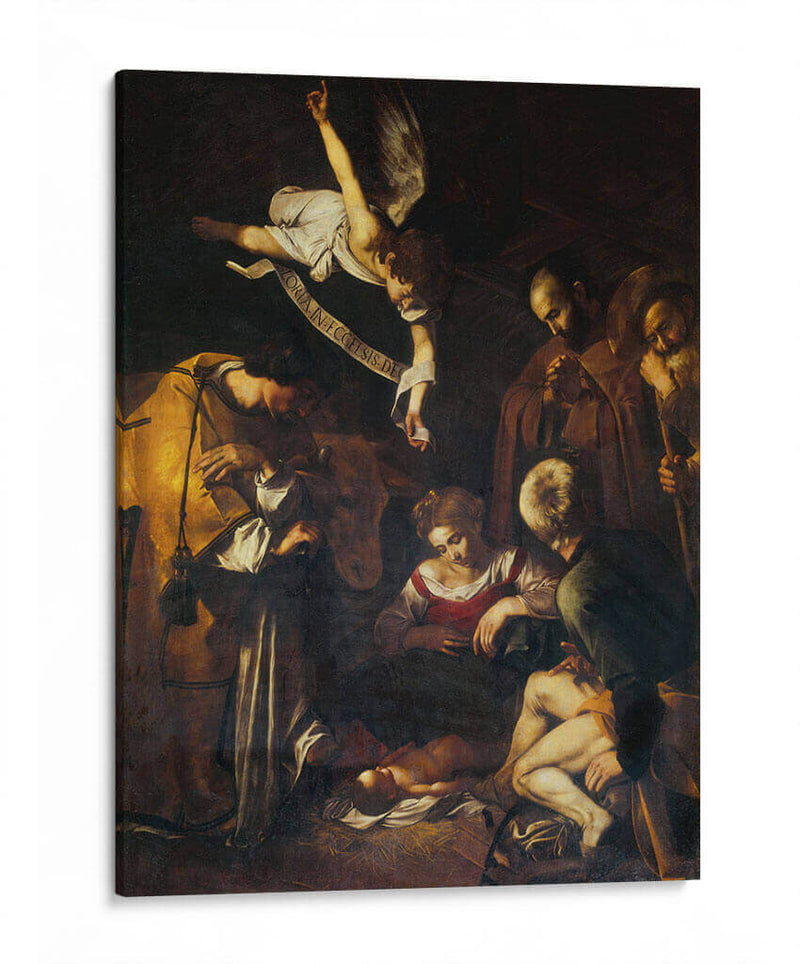 Natividad con san Francisco y san Lorenzo - Caravaggio | Cuadro decorativo de Canvas Lab