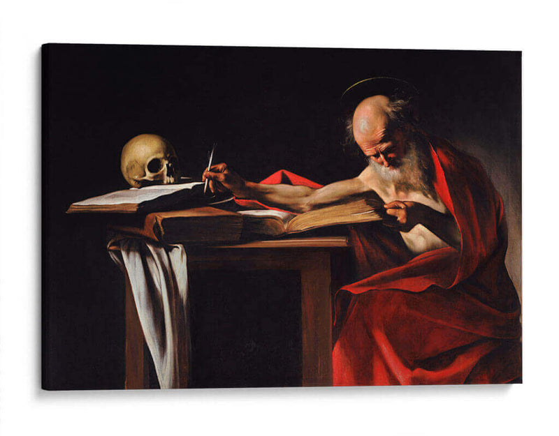 San Jerónimo escribiendo - Caravaggio | Cuadro decorativo de Canvas Lab