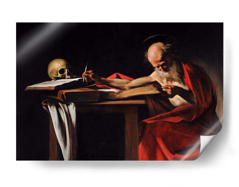 San Jerónimo escribiendo - Caravaggio | Cuadro decorativo de Canvas Lab