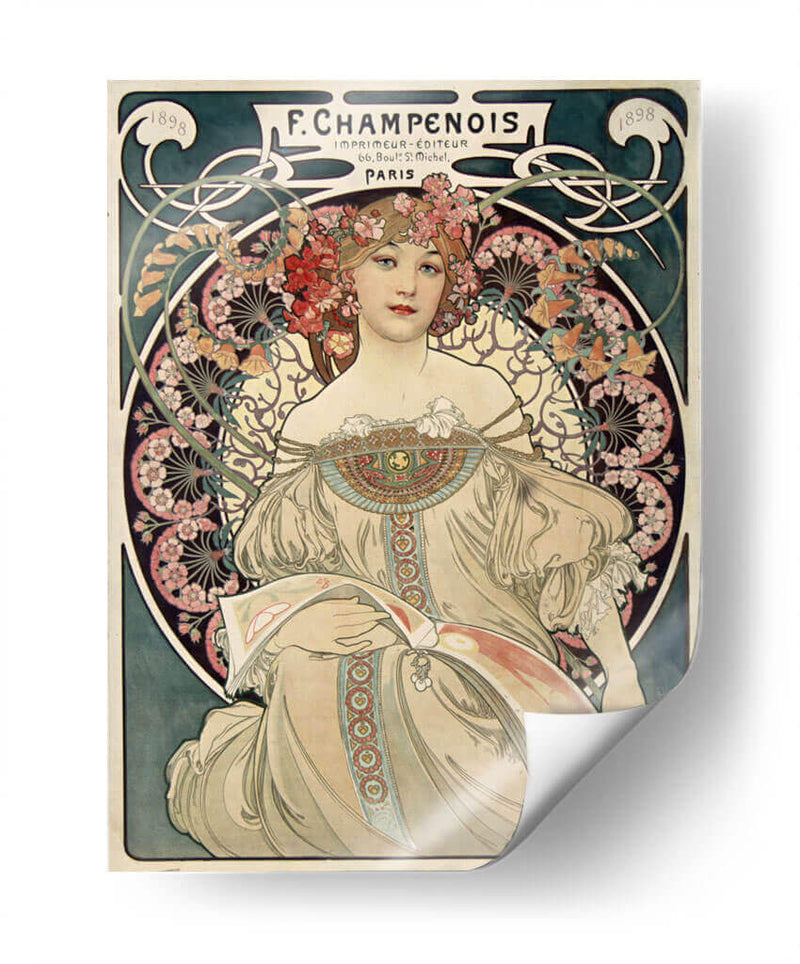 Ensueño, cartel de la editorial Champenois (1897) - Alfons Mucha | Cuadro decorativo de Canvas Lab