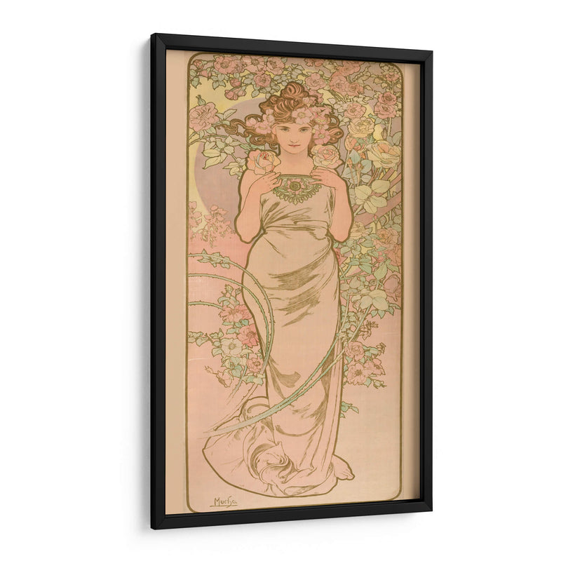 La mujer animada en flores - Alfons Mucha | Cuadro decorativo de Canvas Lab