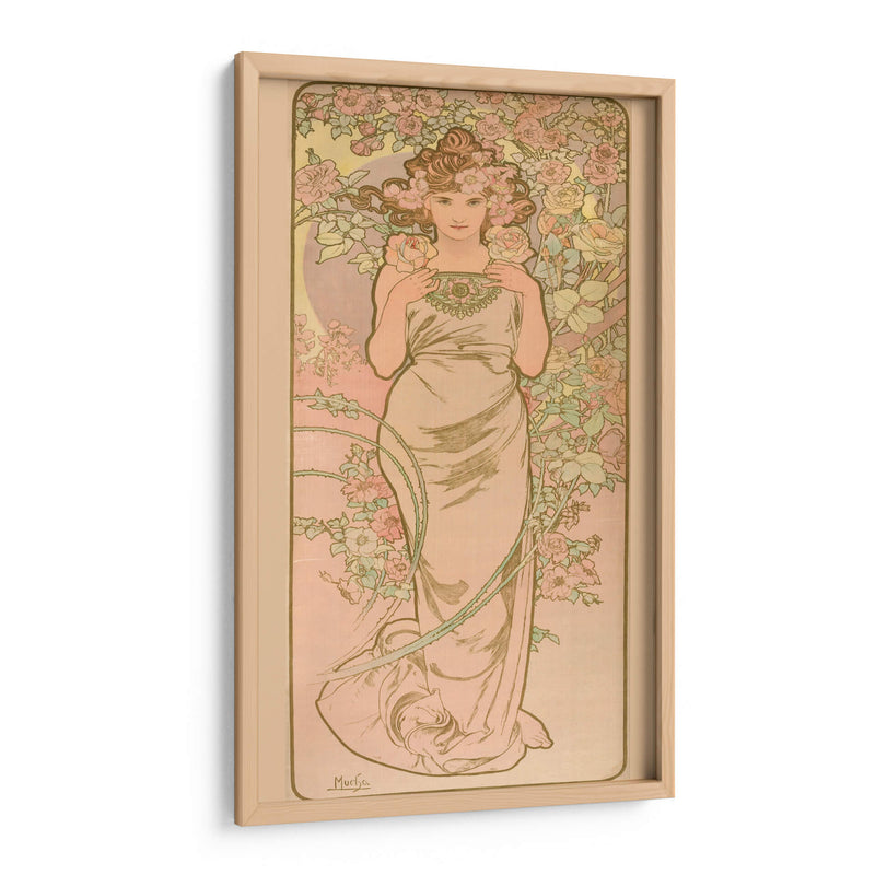 La mujer animada en flores - Alfons Mucha | Cuadro decorativo de Canvas Lab