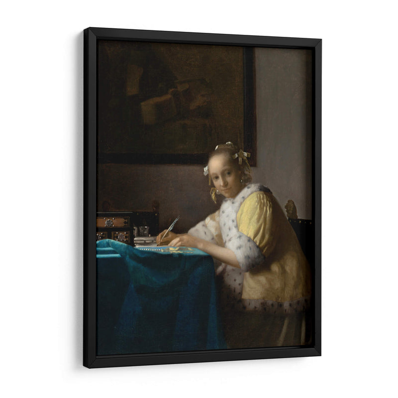 Dama en amarillo escribiendo - Johannes Vermeer | Cuadro decorativo de Canvas Lab