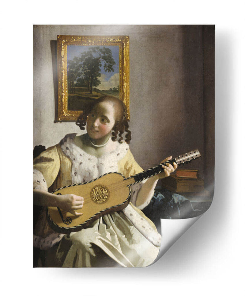 La guitarrista - Johannes Vermeer | Cuadro decorativo de Canvas Lab