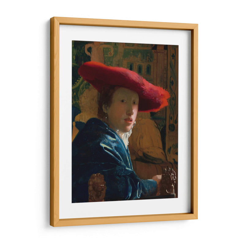 Muchacha con sombrero rojo - Johannes Vermeer | Cuadro decorativo de Canvas Lab