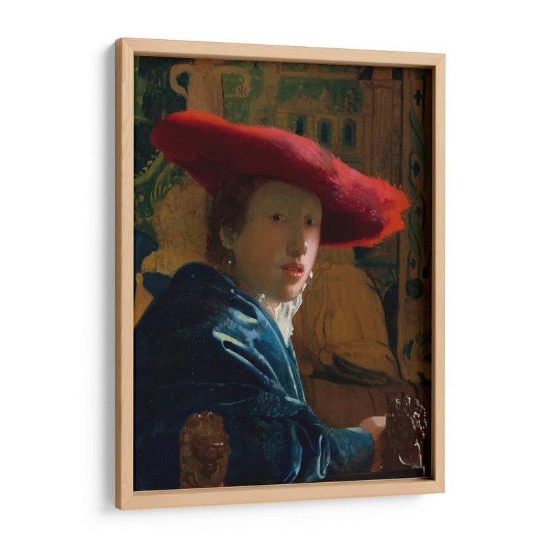 Muchacha con sombrero rojo - Johannes Vermeer | Cuadro decorativo de Canvas Lab