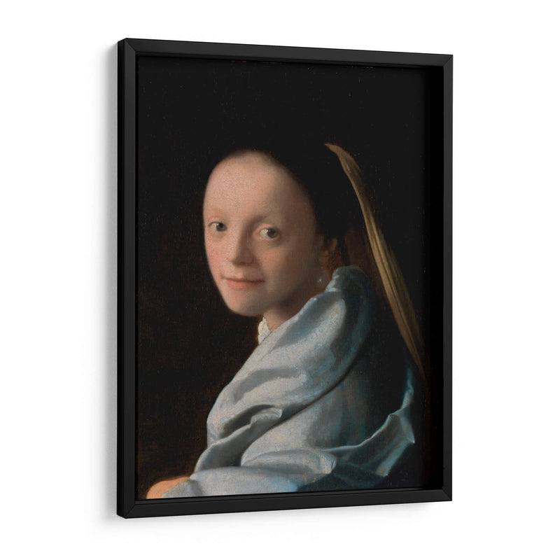 Retrato de una mujer joven - Johannes Vermeer | Cuadro decorativo de Canvas Lab