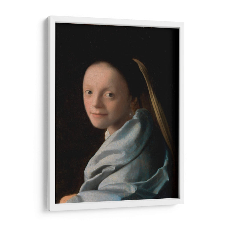 Retrato de una mujer joven - Johannes Vermeer | Cuadro decorativo de Canvas Lab