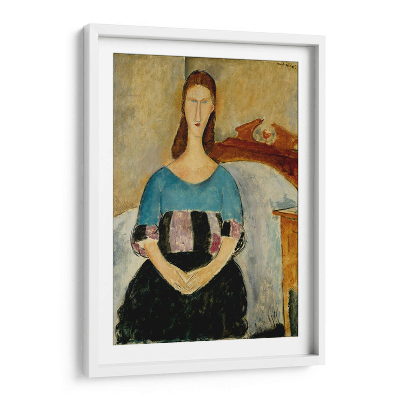 Retrato de Jeanne Hebuterne sentada hacia 1918 - Amedeo Modigliani | Cuadro decorativo de Canvas Lab
