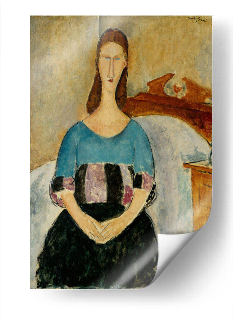Retrato de Jeanne Hebuterne sentada hacia 1918 - Amedeo Modigliani | Cuadro decorativo de Canvas Lab