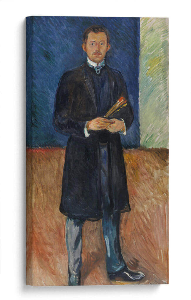 Autorretrato con pinceles - Edvard Munch | Cuadro decorativo de Canvas Lab