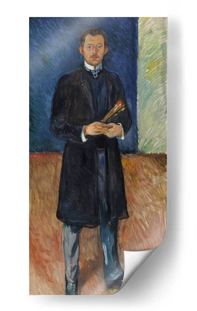 Autorretrato con pinceles - Edvard Munch | Cuadro decorativo de Canvas Lab