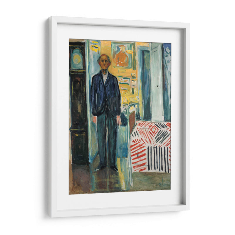 Autorretrato. entre el reloj y la cama - Edvard Munch | Cuadro decorativo de Canvas Lab