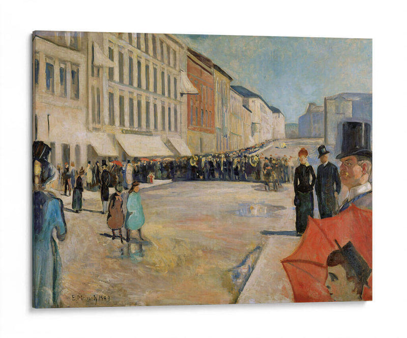 Música en la calle Karl Johan - Edvard Munch | Cuadro decorativo de Canvas Lab