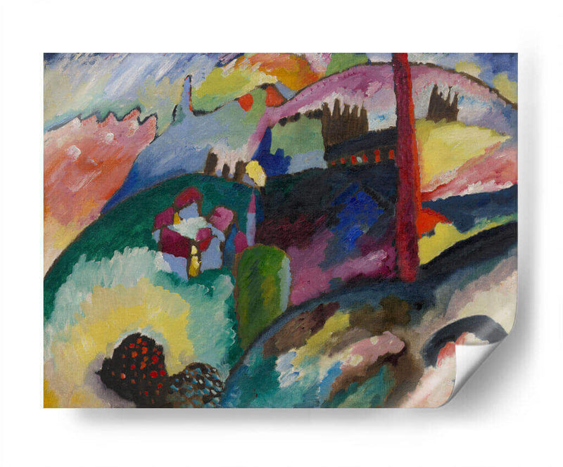 Paisaje con chimenea de fábrica - Wassily Kandinsky | Cuadro decorativo de Canvas Lab