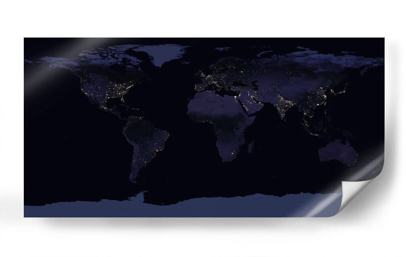 Mapa mundi satelital de noche | Cuadro decorativo de Canvas Lab
