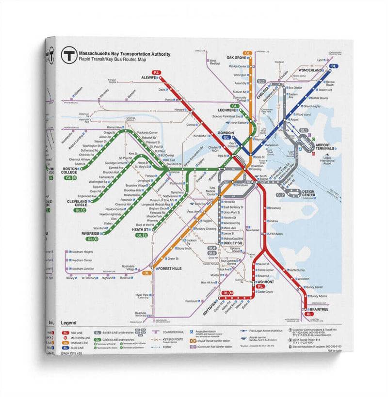 Metro de Boston - MBTA | Cuadro decorativo de Canvas Lab