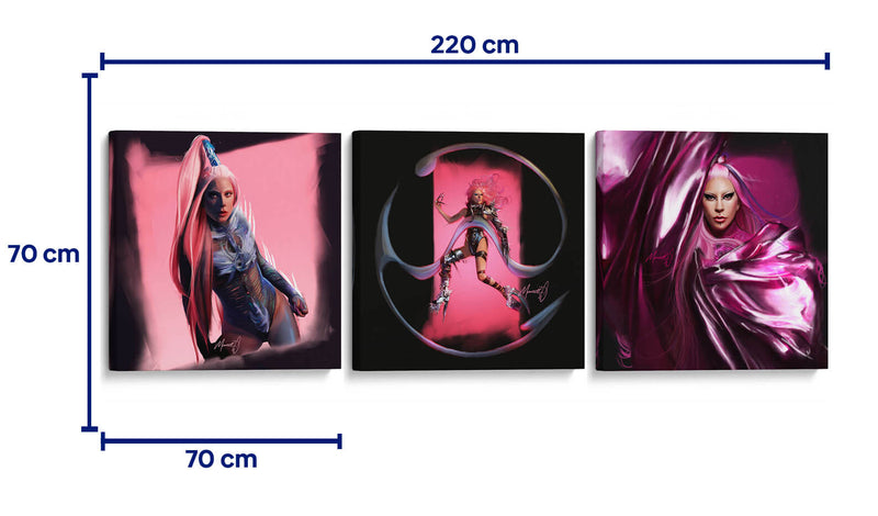 El estilo de Gaga - Set de 3 - Monoceroz - Cuadro decorativo | Canvas Lab